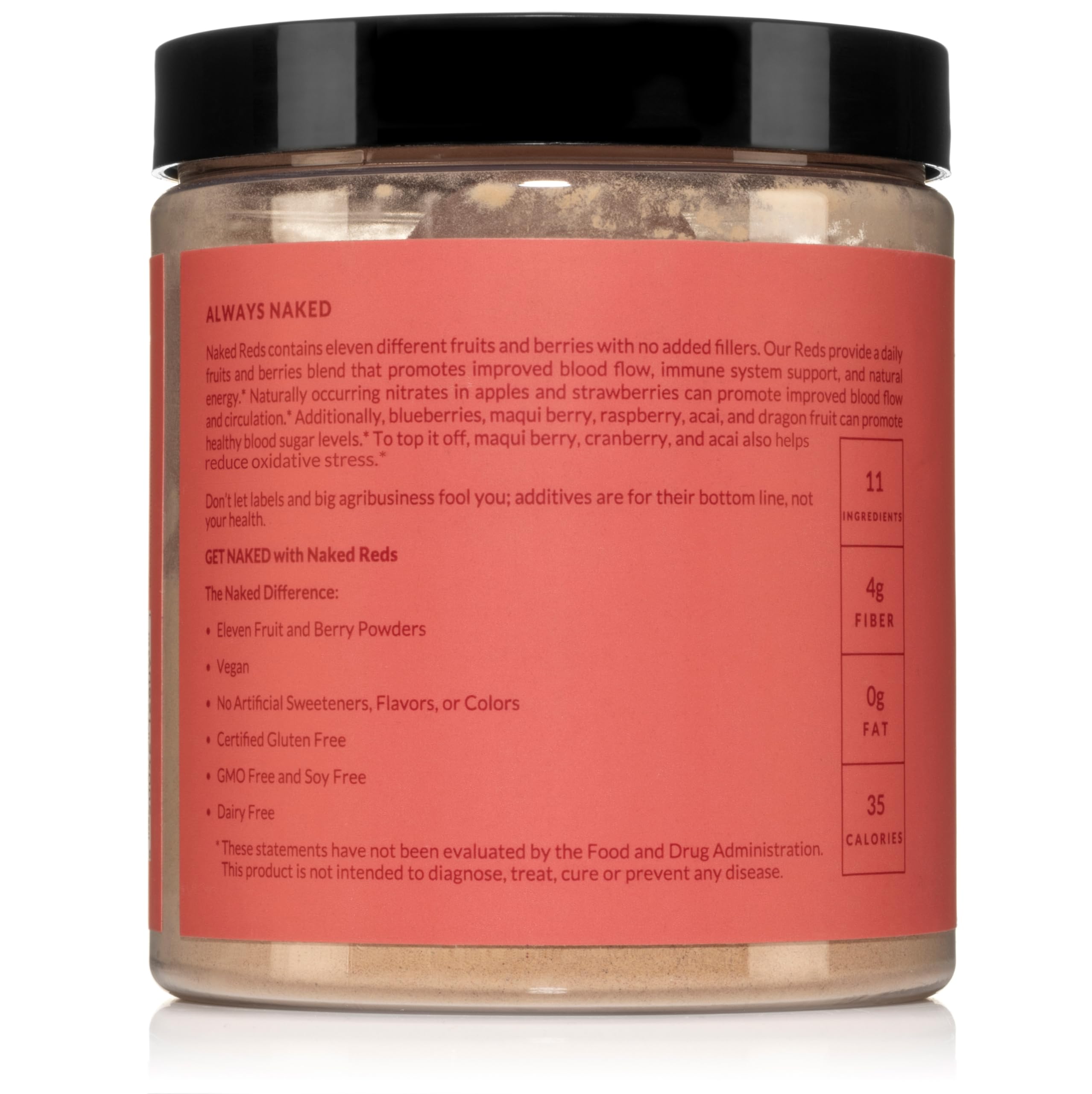 NAKED Reds Superfood Powder - Healthy, Energizing Polyphenol Fruit Powder Mix, No Fillers, No Additives, Vegan, Non-GMO, Gluten Free - 28 Servings NAKEDAu supplements