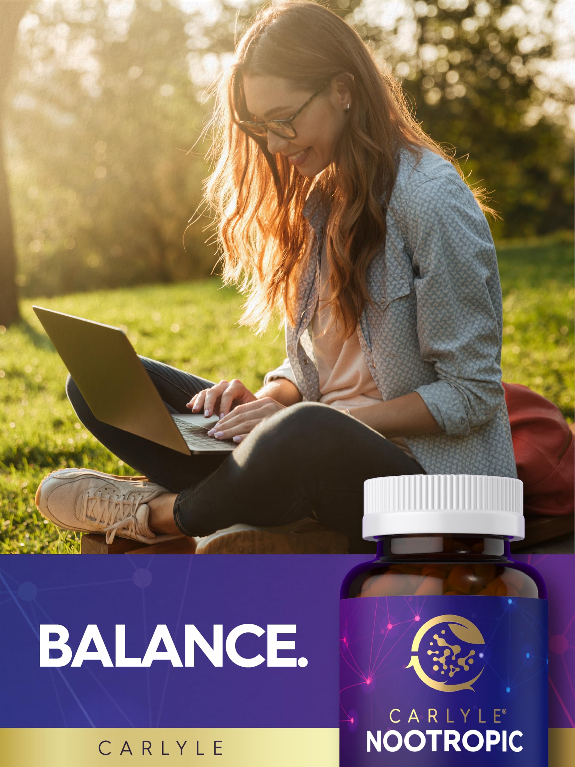 Carlyle Brain Nootropic Supplement | 90 Capsules | with Caffeine, B12, and Guarana Extract | Non-GMO & Gluten Free CarlyleAu supplements
