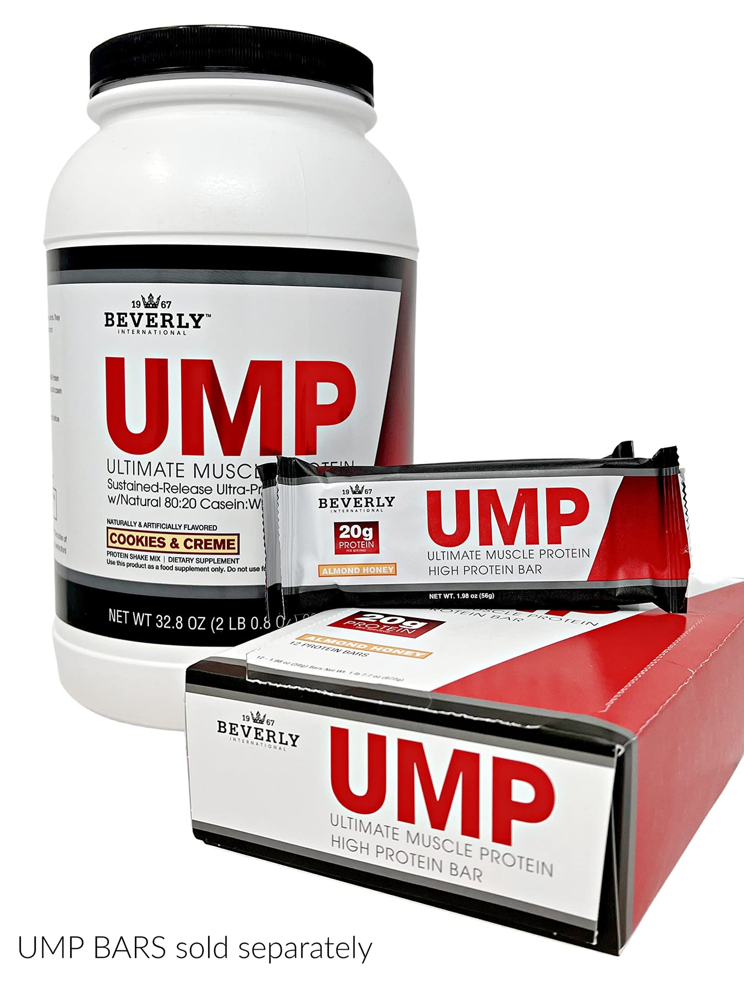 Beverly International UMP Protein Powder, Cookies & Cream. Unique Whey-Casein Ratio Builds Lean Muscle. Easy to Digest. No Bloat. (32.8 oz) 2lb .8 oz Beverly InternationalUS supplements