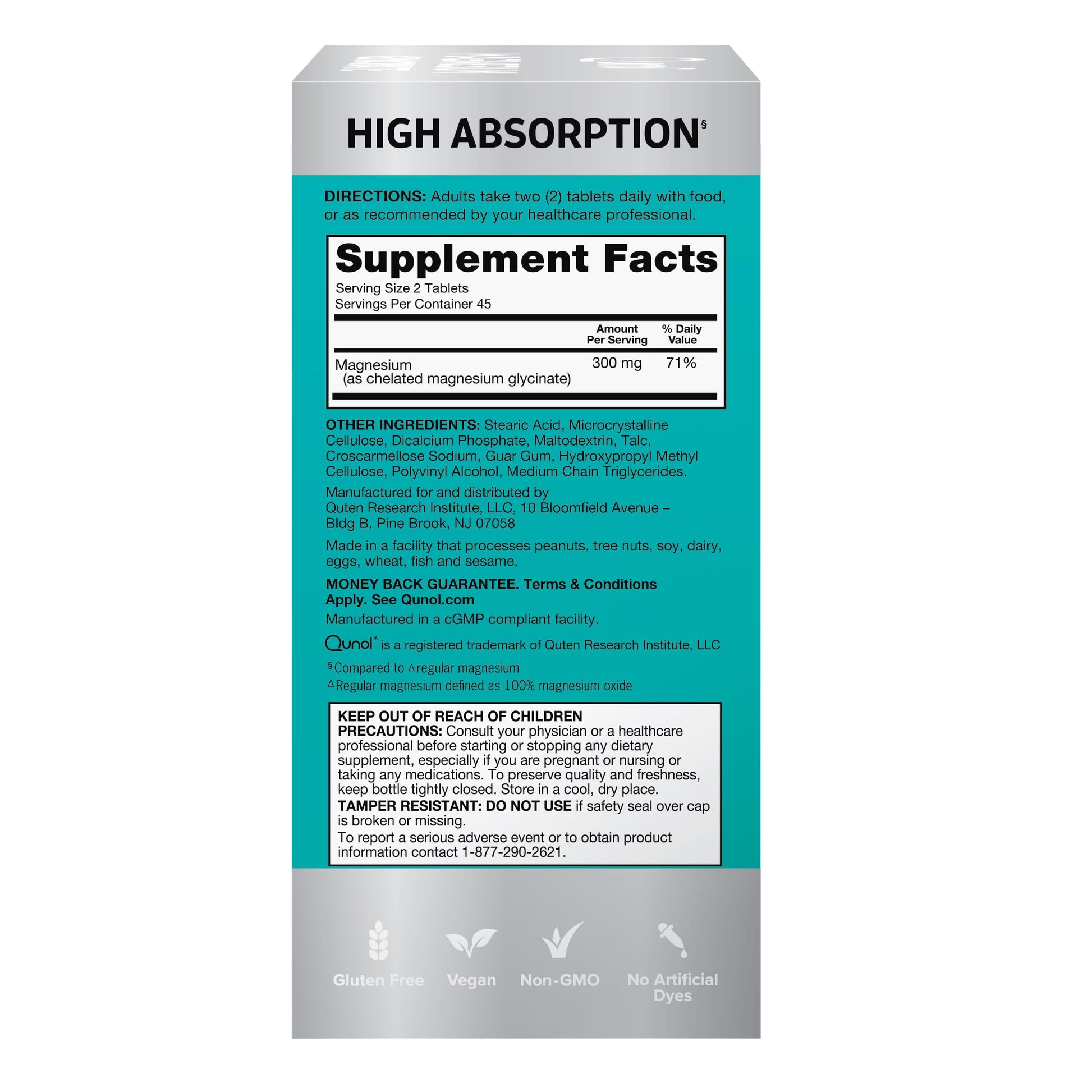 Qunol Magnesium Glycinate 300mg, 100% Glycinate Chelated Magnesium Supplement, 90ct Tablets QunolAu supplements
