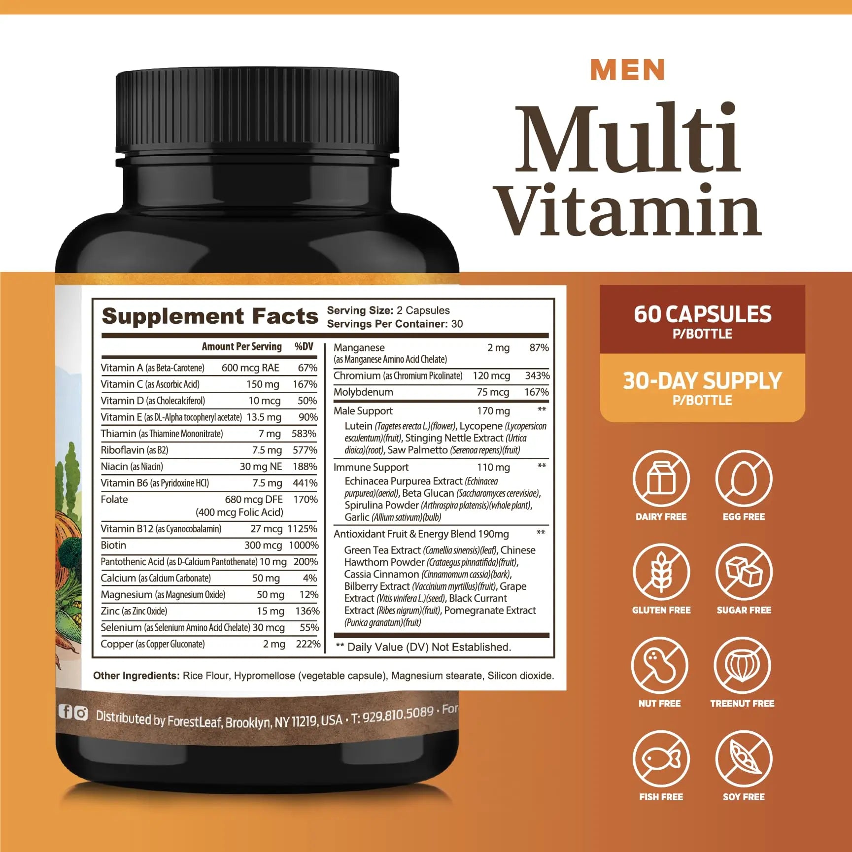ForestLeaf Daily Vitamin Multivitamin for Men, Multi-Vitamin for Men - Mens Multivitamins & Multiminerals Supplement | ForestLeafAu supplements