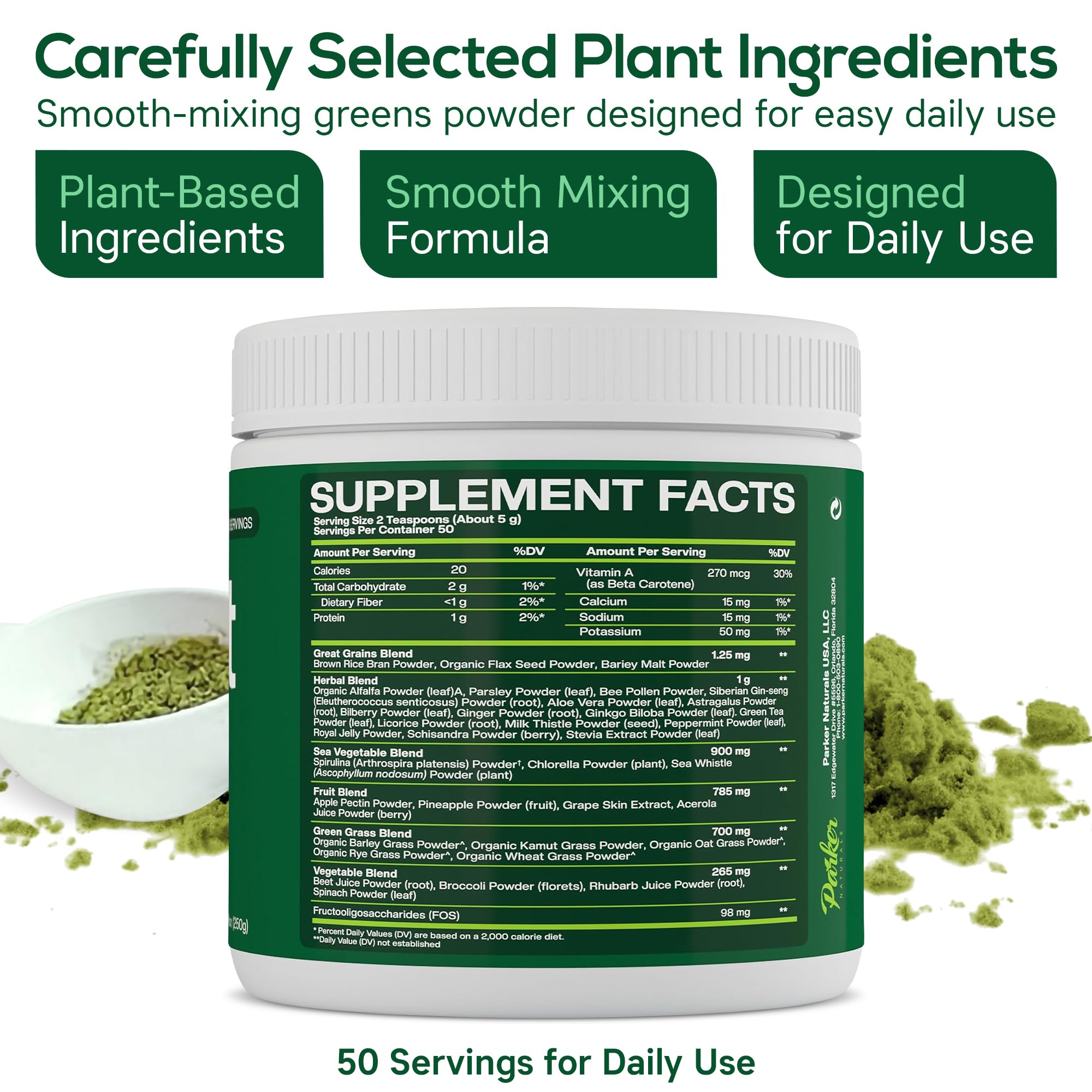 Boost UltraGreens Super Greens Powder - Organic Spirulina, Grasses & Antioxidants | Premium Superfood for Daily Energy | Detox & Whole-Body Wellness - 50 Servings Parker NaturalsAu supplements