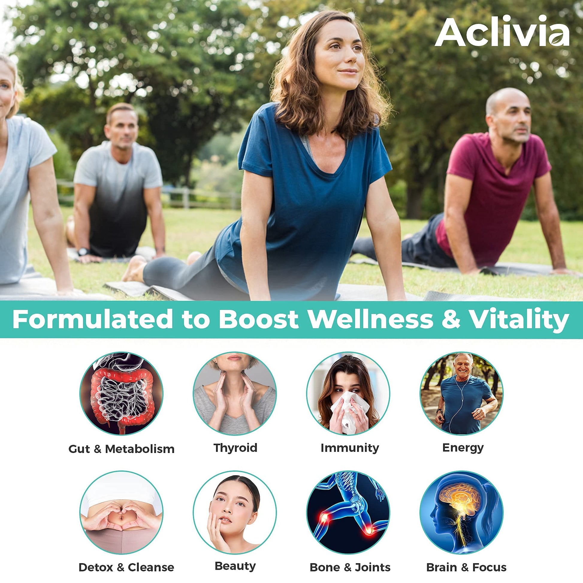 Aclivia - Organic Irish Sea Moss Capsules with Bladderwrack & Burdock Root - 102 Minerals Sea Moss Supplement - Thyroid Support, Immune Boost - Non-GMO (60 Count) AcliviaAu supplements