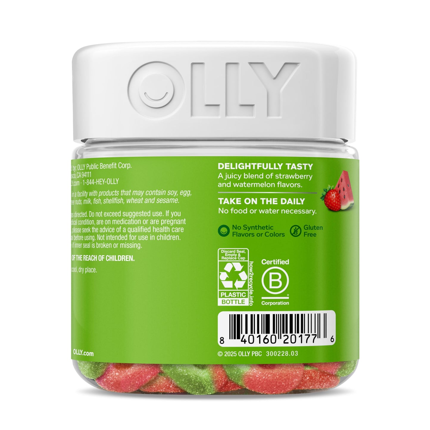 OLLY Fiber Gummy Rings, 5g Prebiotic Fiber, FOS (Fructo-oligosaccharides), Digestive Support, Berry Melon 50ct OLLYUS supplements