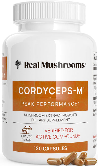 Real Mushrooms Cordyceps Capsules - Performance Mushroom Extract Supplement Real MushroomsUS supplements