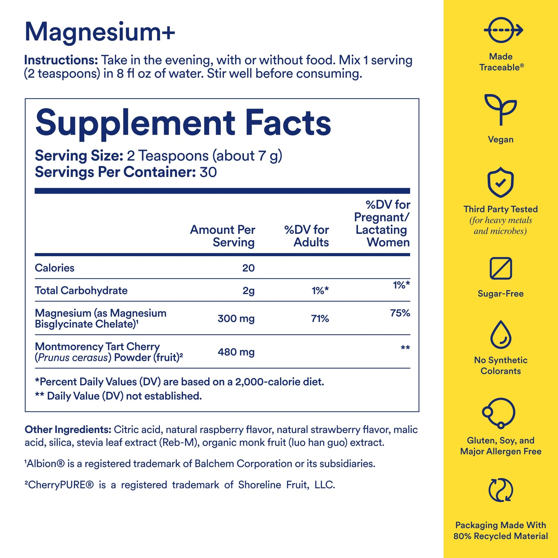 Ritual Magnesium+ Drink Mix Supplement | 2-in-1 Science-Backed Tart Cherry & Gentle on Stomach Magnesium Bisglycinate | Formulated for Mind & Muscle Relaxation | Supports Sleep & Calm | 30 Servings RitualUS supplements