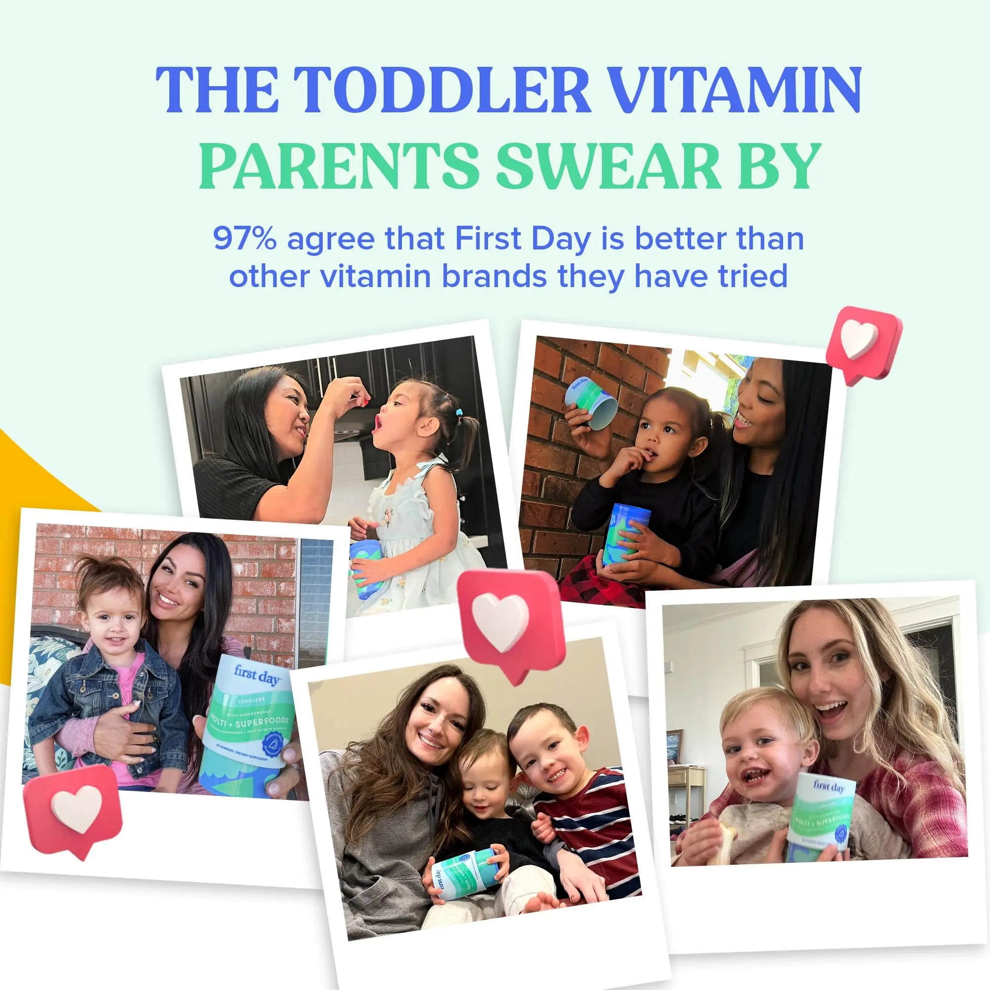 FIRST DAY Toddler Multivitamin Gummies (Ages 2-3)| Kids Multivitamin Gummies with Vitamins A C D3, B2, B12, Choline, Folate and 21 Organic Superfoods| (30 Day Supply) FIRST DAYAu supplements