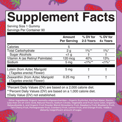 MaryRuth Organics Eye Care Gummies | Eye Health Vitamins for Adults and Kids | Lutein and Zeaxanthin Supplements | for Eyes | Vegan | Non-GMO | Gluten Free | 90 Count MARYRUTH'SUS supplements