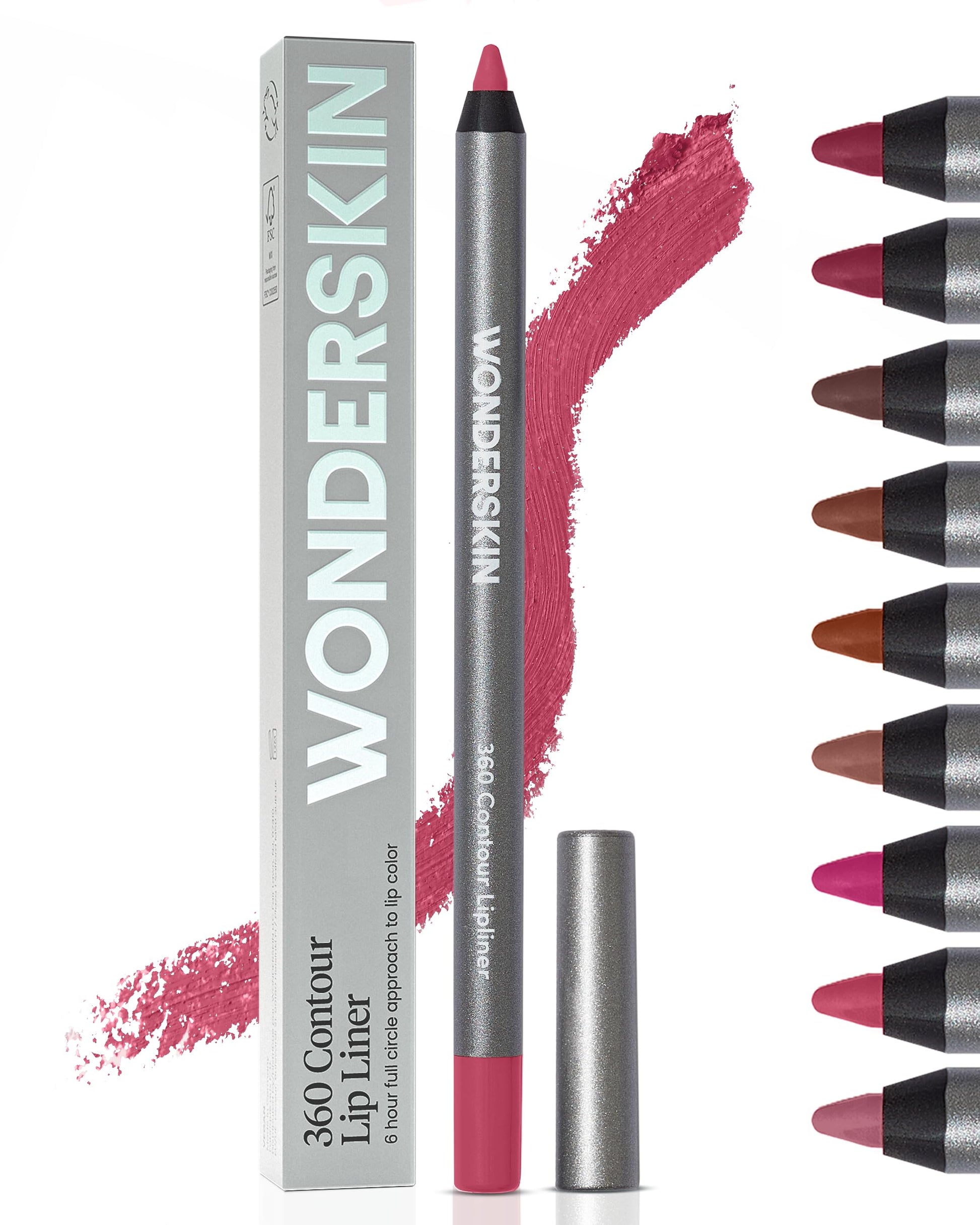 Wonderskin Lipliner Pencil - 360 Contour Lipliner, Long Lasting, Sharpenable, Waterproof and Transfer-Proof Nude Lip Liner Pencil (Rosewood) WonderskinAu supplements