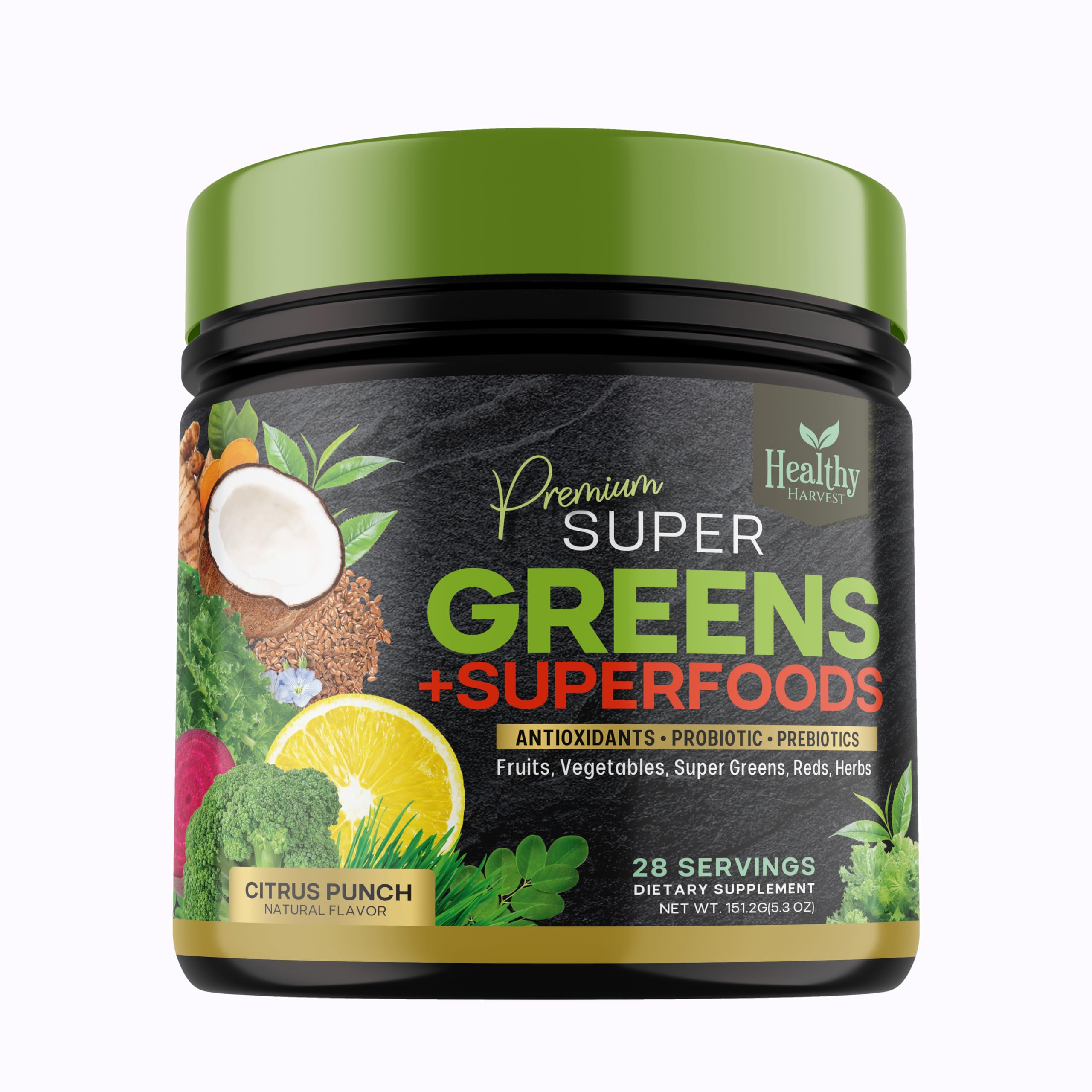 Greens Powder Superfood Supplement - Super Green Reds Smoothie Mix Blend with Spirulina Healthy Harvest NutritionAu supplements