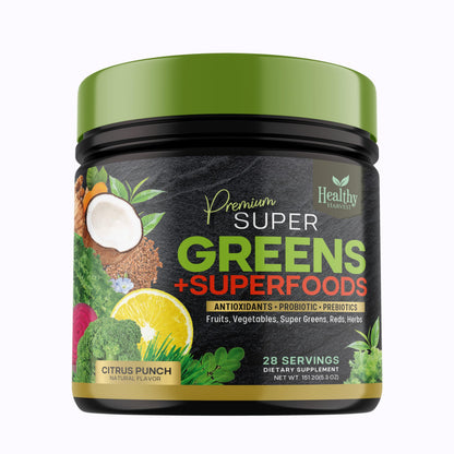 Greens Powder Superfood Supplement - Super Green Reds Smoothie Mix Blend with Spirulina Healthy Harvest NutritionUS supplements