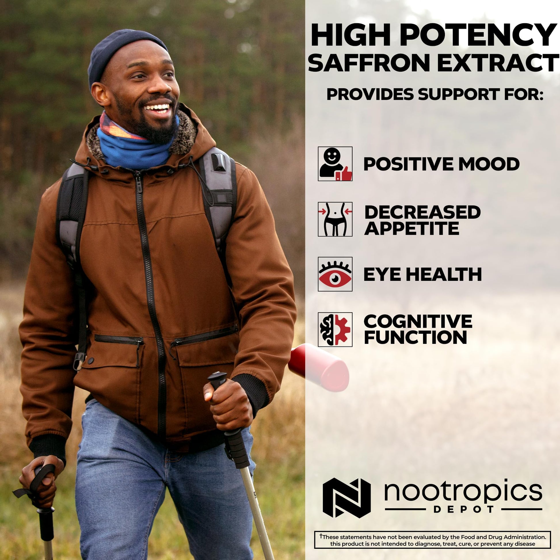 Nootropics Depot High Potency Saffron Extract Capsules | 30mg | Minimum 7.5% Crocins and 1% Safranals | Crocus sativus | 60 ct Nootropics DepotAu supplements