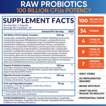 Organic Probiotics 100 Billion CFU, Dr Formulated Probiotics for Women, Probiotics Wholesome WellnessUS supplements