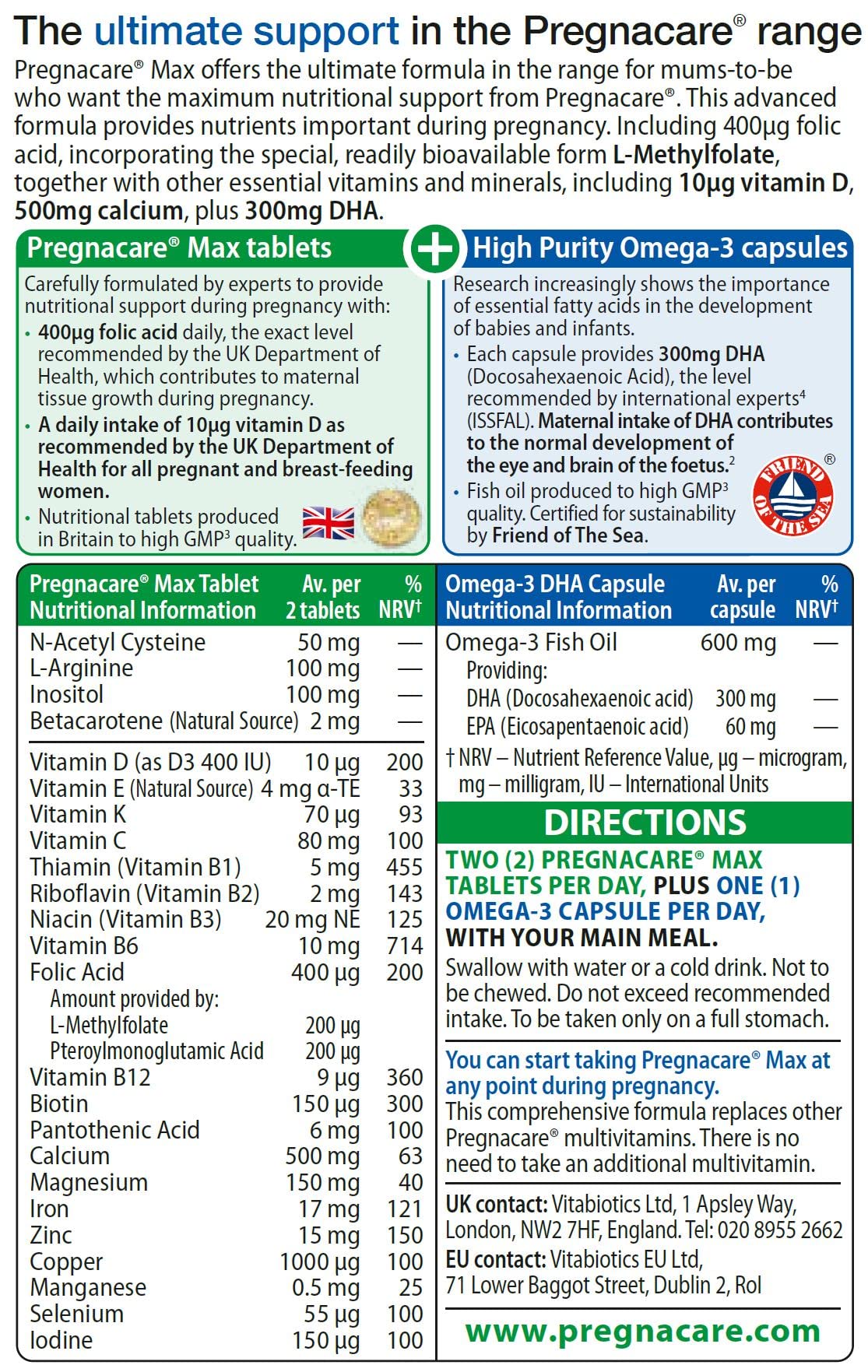 Pregnacare Max, White, 84 Count (Pack of 1) PregnacareUS supplements