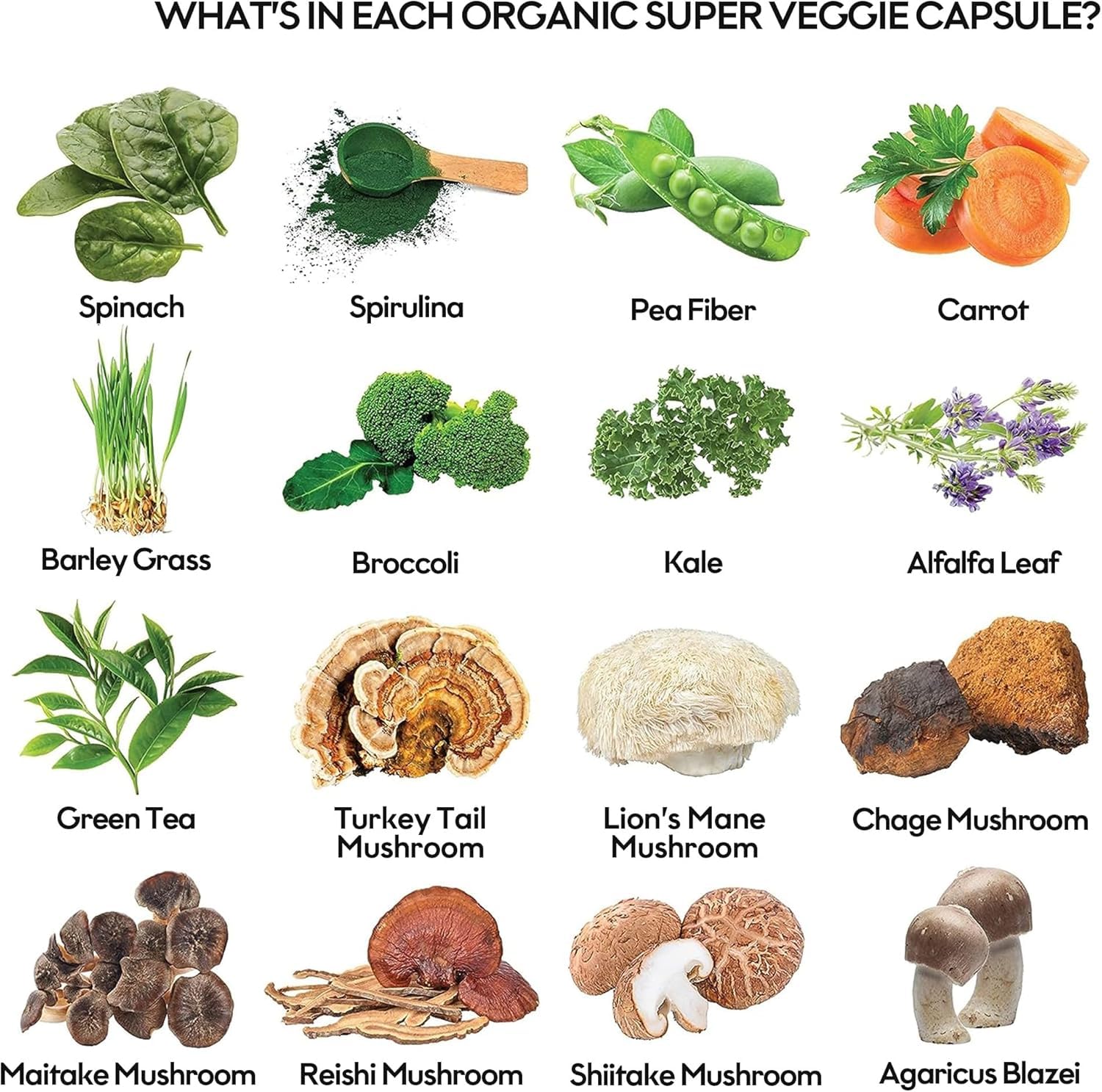 Fruits and Veggies Supplement Powerfull Blend of 39 Whole Fruits and Veggies, Fills Nutritional Gaps, Get Energy, Well-being. USA Made Non-GMO/Vegan/Gluten Free. Packaging May Vary (60 Day Supply) ROOTIEAu supplements