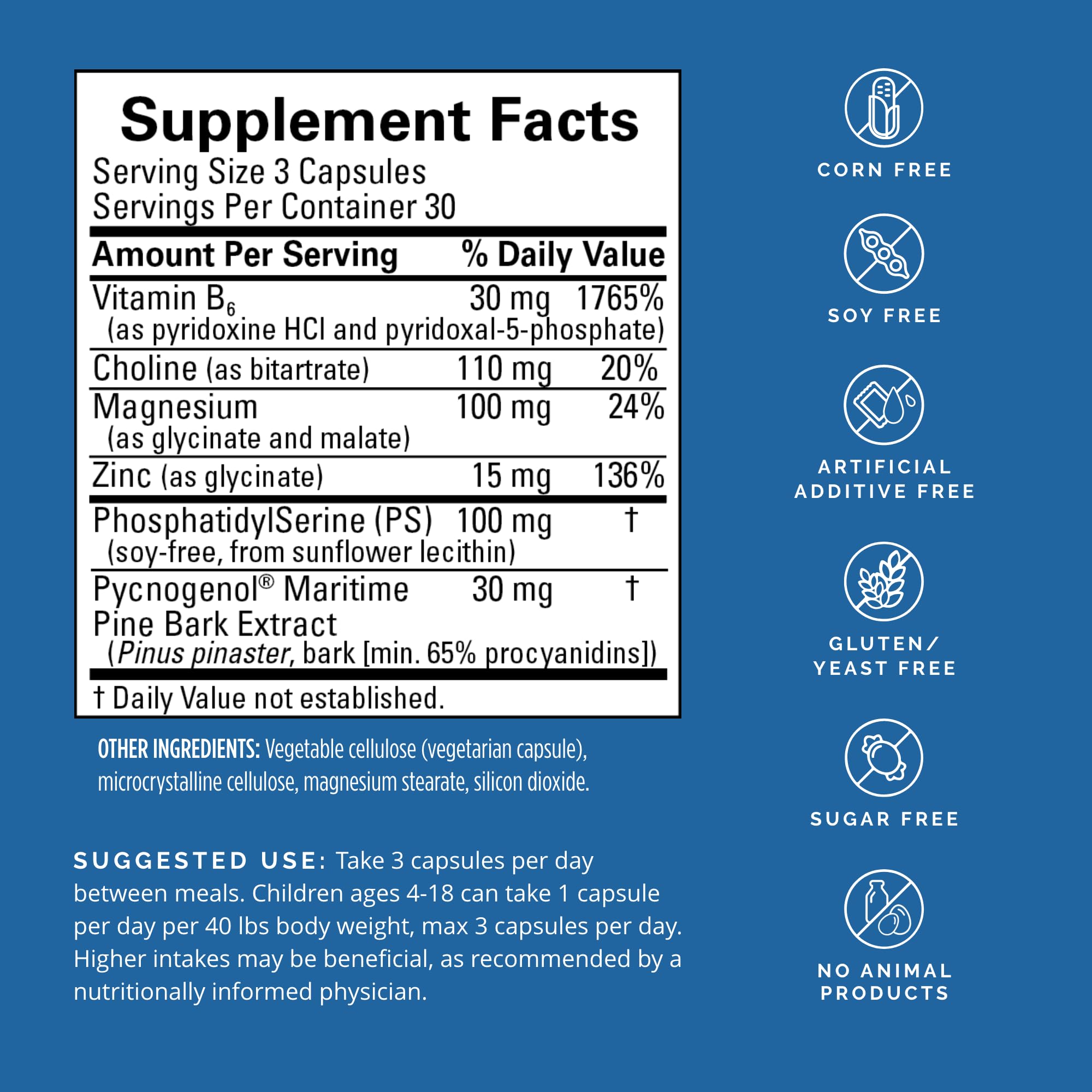 BRAINMD Dr Amen Attention Support - 90 Capsules - Promotes Mental Focus & Impulse Control - Gluten Free - 30 Servings BRAINMDAu supplements