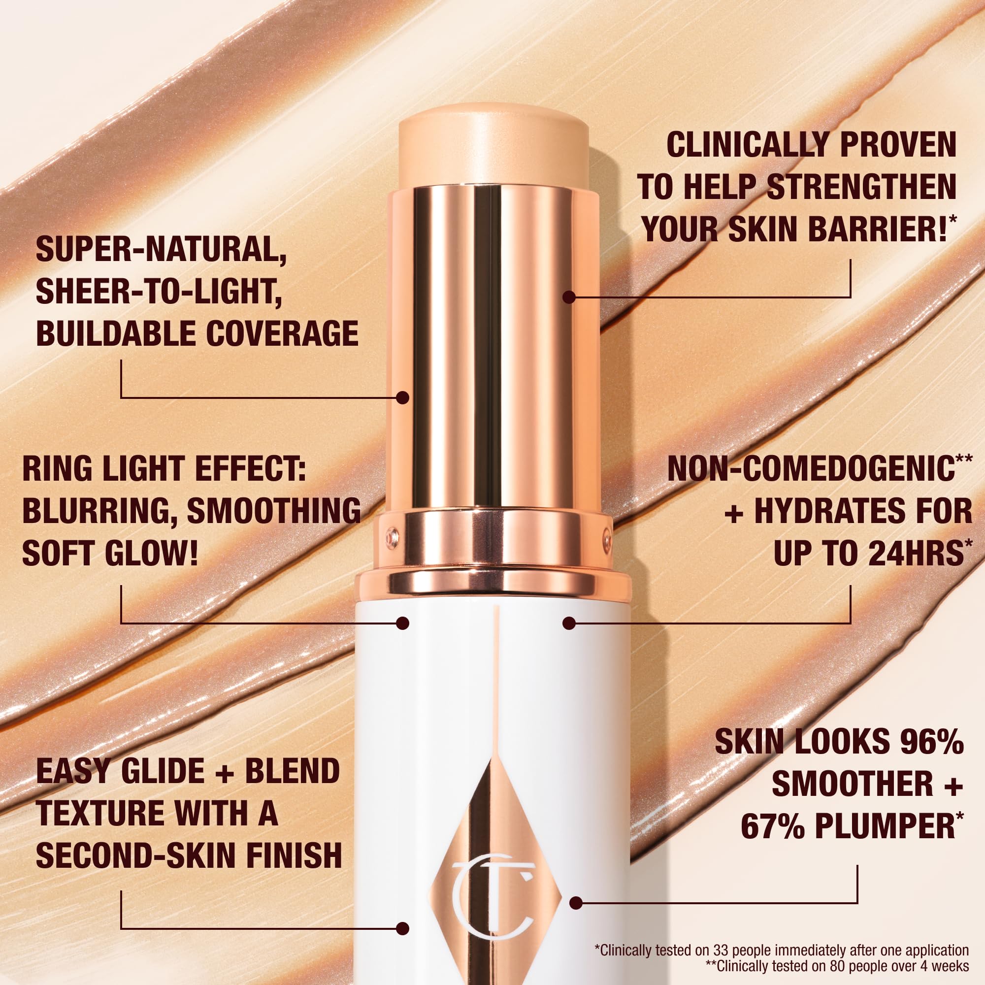 Charlotte Tilbury Unreal Skin Tint & Sheer Glow Hydrating Foundation Stick - Cream Foundation Makeup with Sheer-to-Light Coverage & a Buildable Formula - Blurring, Smoothing & Nourishing - 3 Fair Charlotte TilburyAu supplements