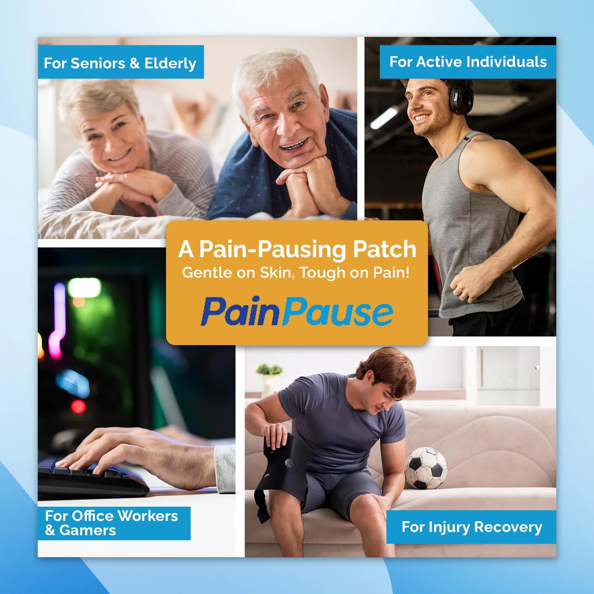 PainPause Long Lasting Pain Relief - Back, Hip, Knee, Neck, Plantar Fasciitis, and Others - Relief for Up to 7 Days, Clinically Tested, 4 Devices in 2 Pouches PainPauseAu supplements