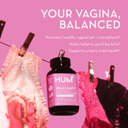 HUM Private Party Pills - Vaginal Probiotics for Women's Ph Balance with Cranberry HUMUS supplements
