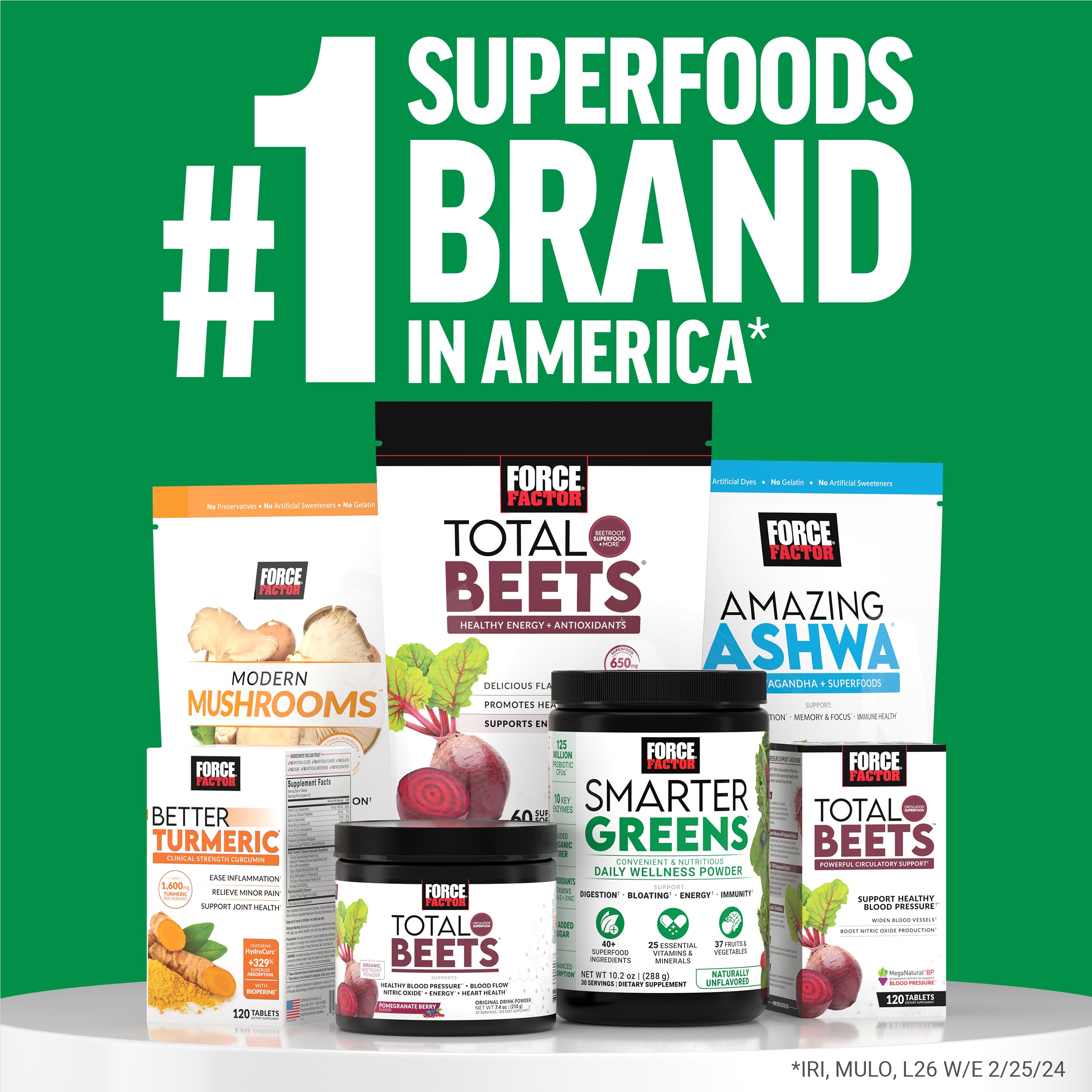 Force Factor Smarter Greens Daily Wellness Powder 2-Pack to Support Energy, Immunity & Digestion, Superfood Greens Powder with Vitamins, Minerals & Probiotics, Unflavored, 60 Servings Force FactorAu supplements
