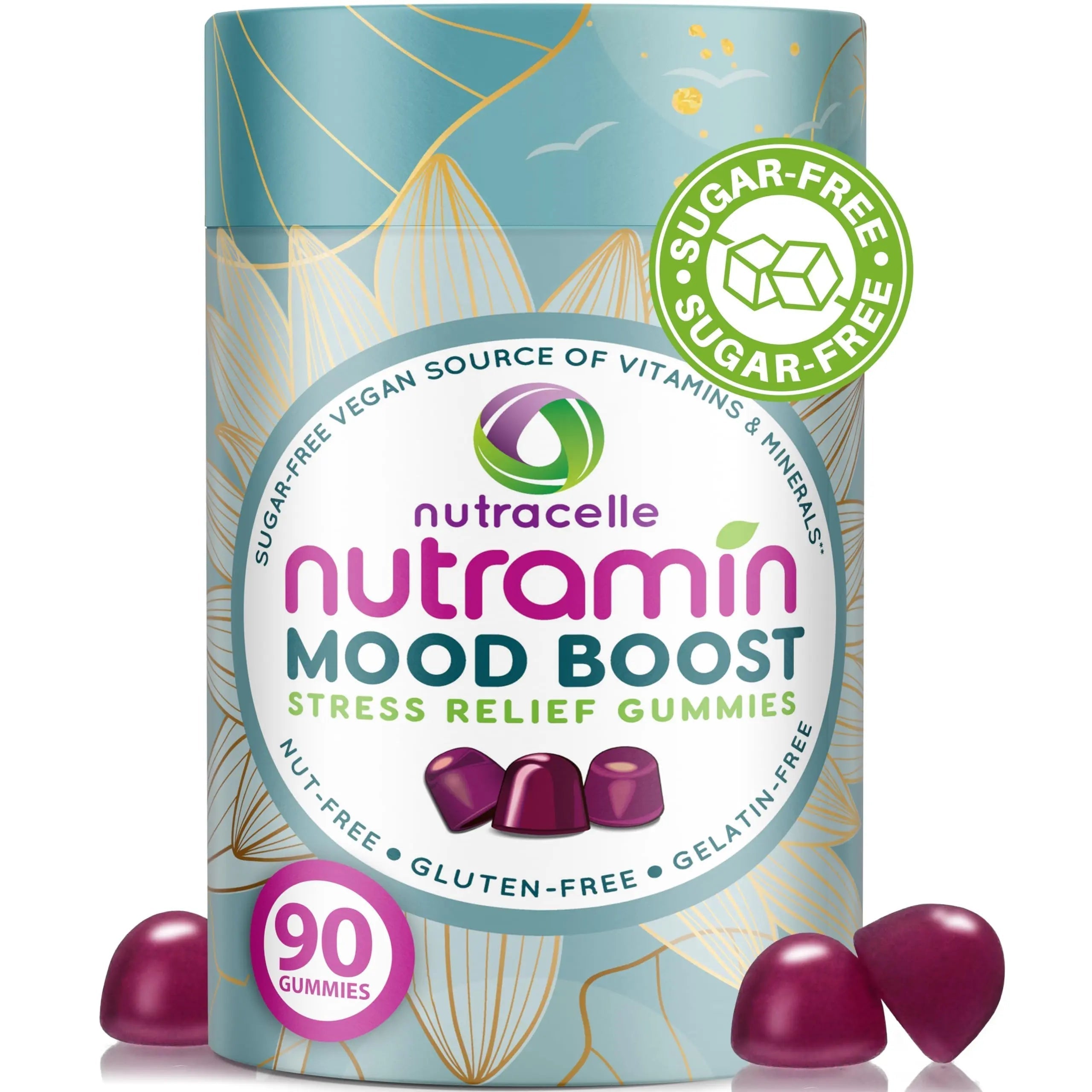 NUTRAMIN Mood Boost Multivitamin Gummy - Delicious & Yummy Anti-Stress Magnesium Ashwagandha Gummies + B Complex Vitamins for Focus and Calm NutracelleAu supplements