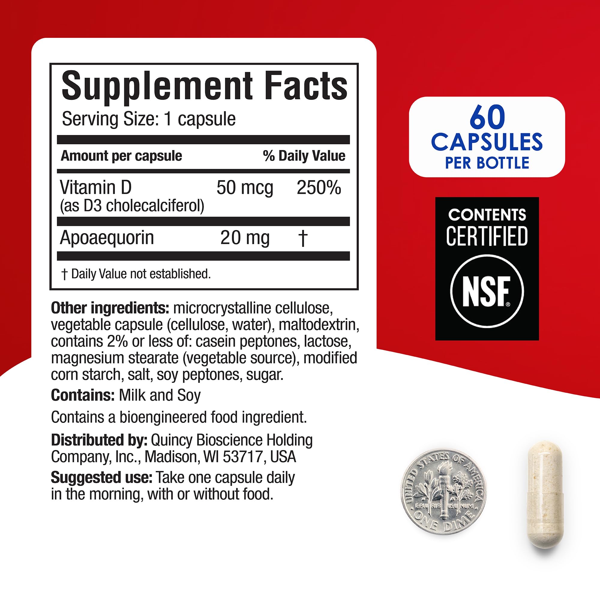 Prevagen Extra Strength - 60 Capsules (2 Month Supply) | Formulated for Your Brain | 20mg of Apoaequorin Plus Vitamin D3 PrevagenAu supplements