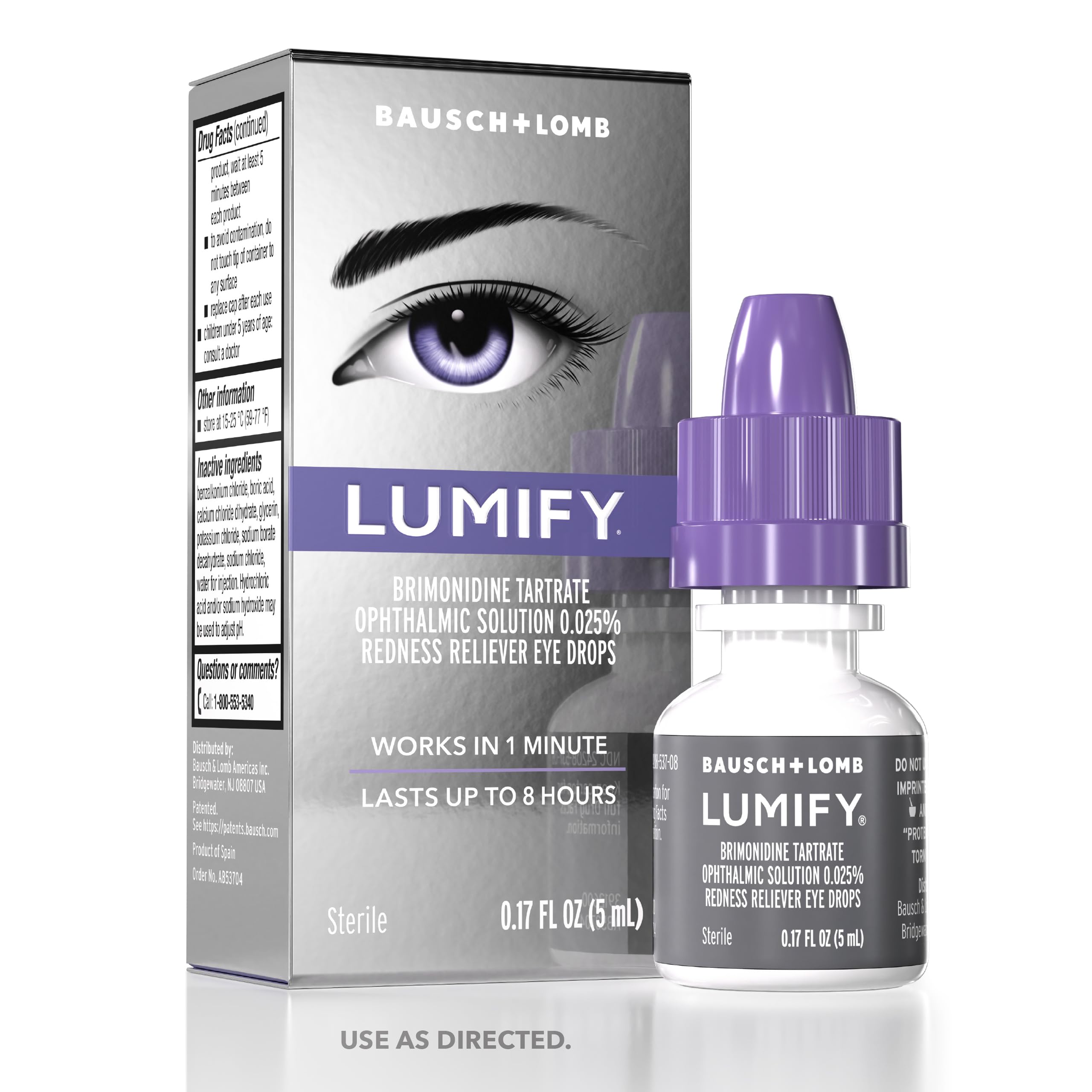 LUMIFY Eye Drops for Red Eyes, Redness Reliever for Brighter Looking Eyes, Works in 1 Minute & Lasts Up to 8 Hours, Eye Drops, 0.17 Fl Oz (5 mL) LUMIFYAu supplements