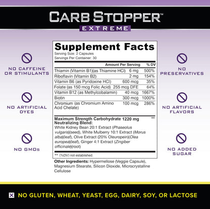 Carb Stopper Extreme (5 Bottles Maximum Strength, Natural Carbohydrate and Starch Carb Stopper ExtremeUS supplements