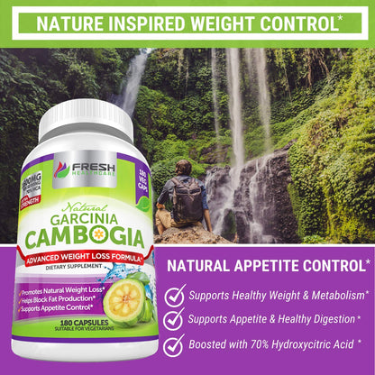 Fresh Healthcare 100% Pure Garcinia Cambogia Extract - All Natural Appetite Suppressant FRESH HEALTHCAREUS supplements