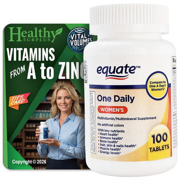 Healthy Surplus Equate One Daily Women's Multivitamin/Multimineral Supplement 100 Tablets and Vital Volumes Vitams Healthy SurplusAu supplements