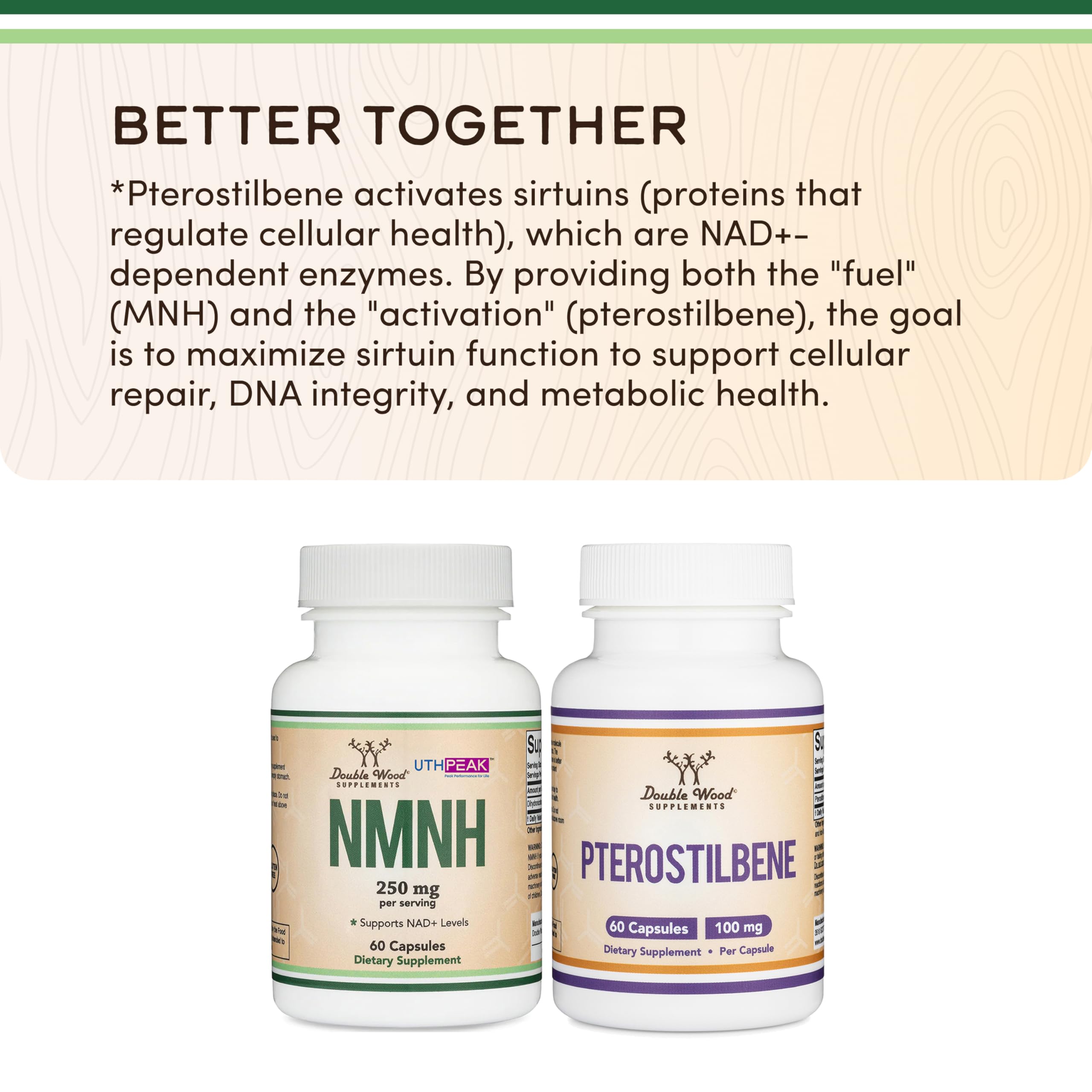 NMNH (NMN Supplement Alternative) Only Clinically Studied Ingredient - Boosts NAD+ Levels for Anti Aging and Cell Regeneration by Double Wood Double Wood SupplementsAu supplements