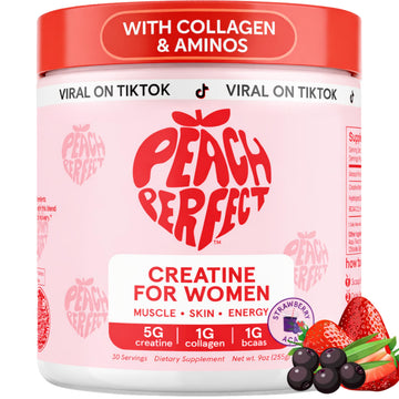 Peach Perfect Creatine Blend for Women – Micronized Creatine Monohydrate with BCAA & Collagen for Glute Strength Support – Strawberry Acai – 30 Servings Peach PerfectAu supplements