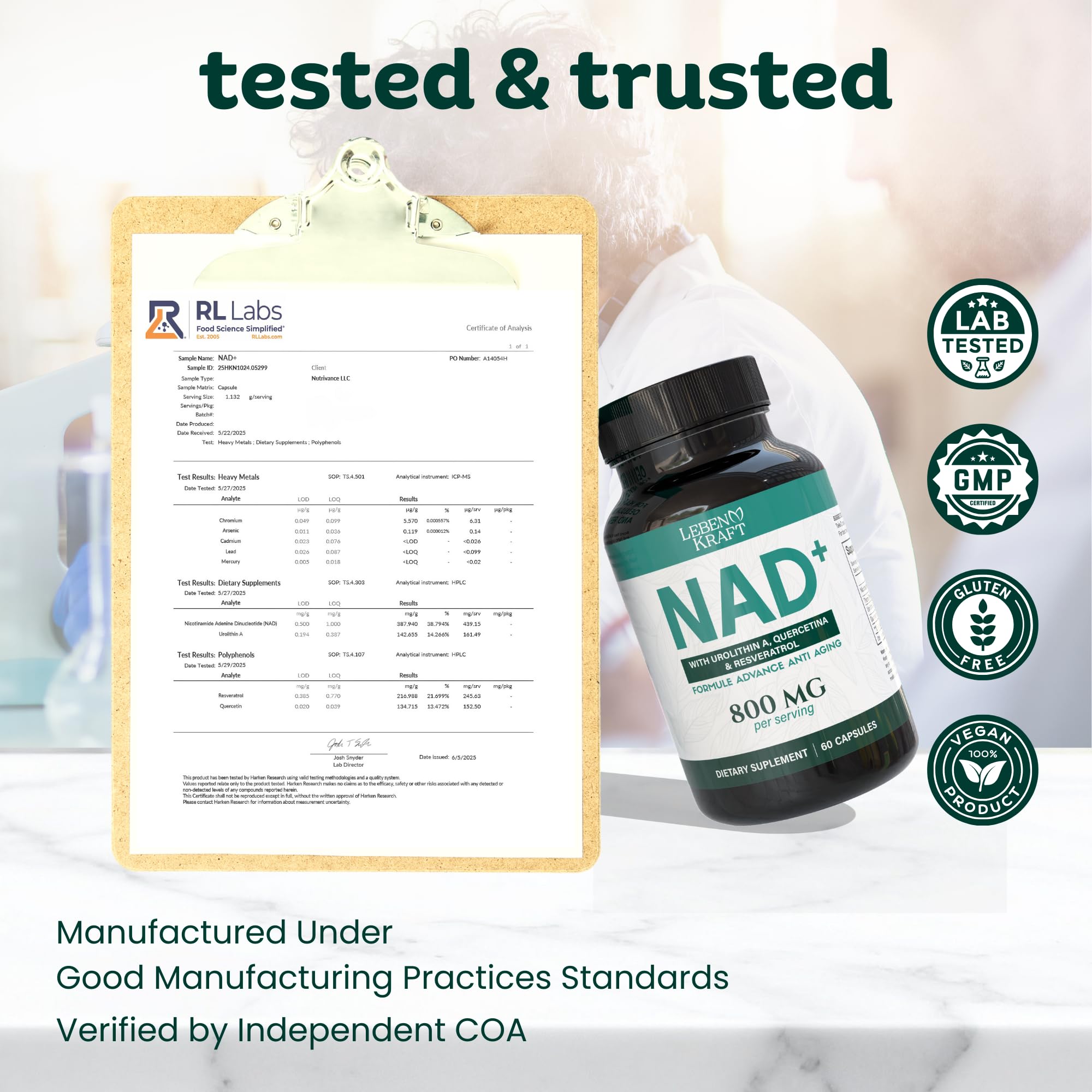 LebenKraft NAD Supplement Pure Organic | NMN Supplement Alternative | Boost Energy & Cellular Health | Urolithin A, Resveratrol, Quercetin for Antioxidant Power | for Women and Men LebenKraftAu supplements