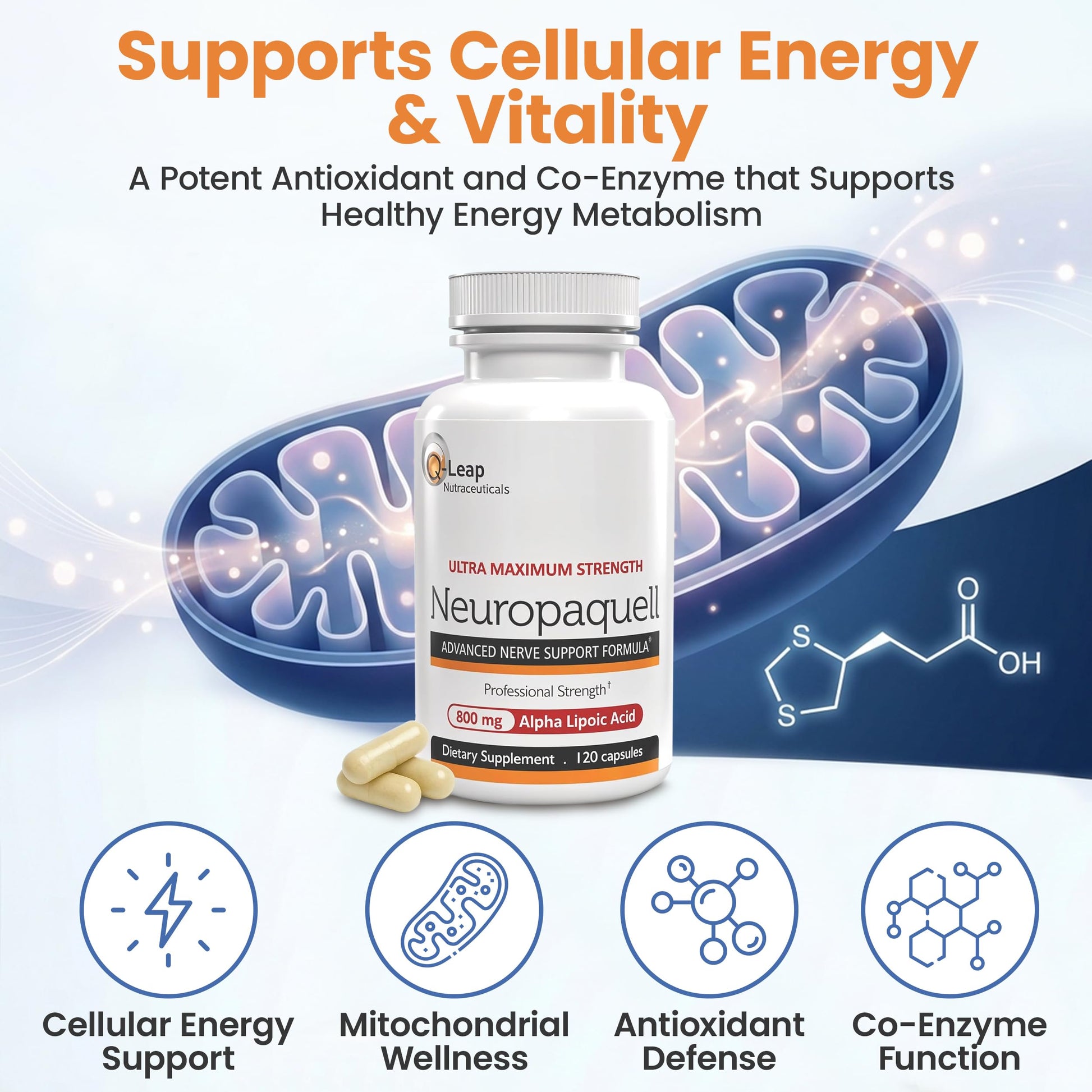 Platinum Health Alpha Lipoic Acid for Neuropathy Nerve Pain Support, Supplement, B Vitamins, L Arginine, All Natural Maximum Strength Neuropaquell for Discomfort in Feet, Hand, Toes,120 Capsules,800mg Platinum HealthAu supplements
