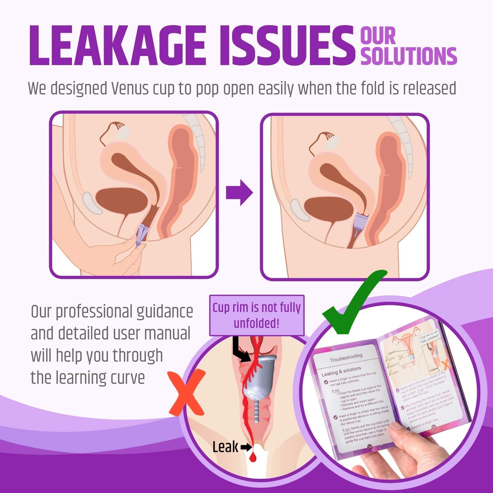 Venus Large Menstrual Cup – High Capacity for Heavy Flow -Made in USA - 100% Medical Grade Silicone VENUSAu supplements