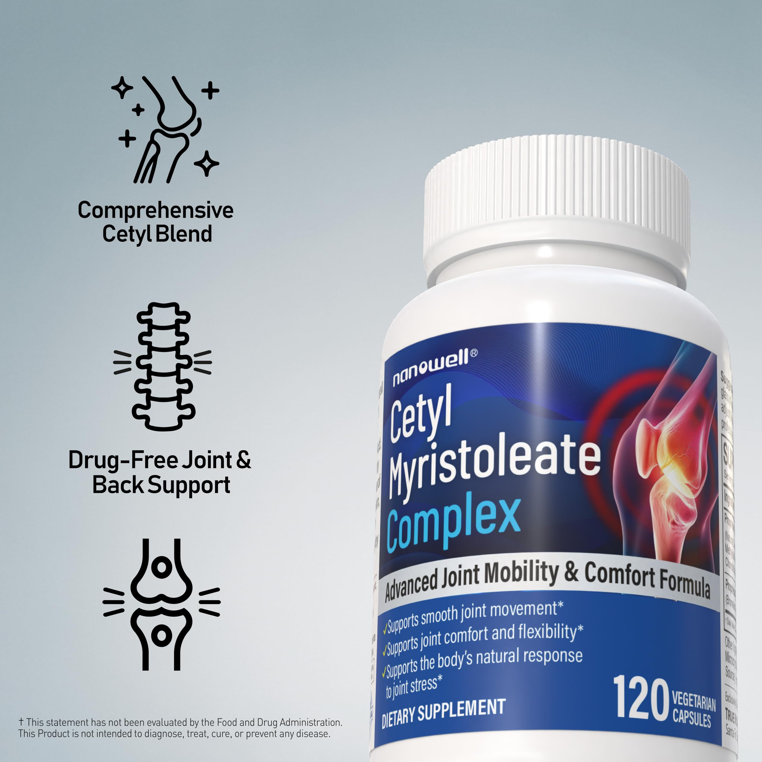 Cetyl Myristoleate Complex, CMO Advanced Joint Mobility & Comfort Formula 120 Capsules NANOWELLAu supplements