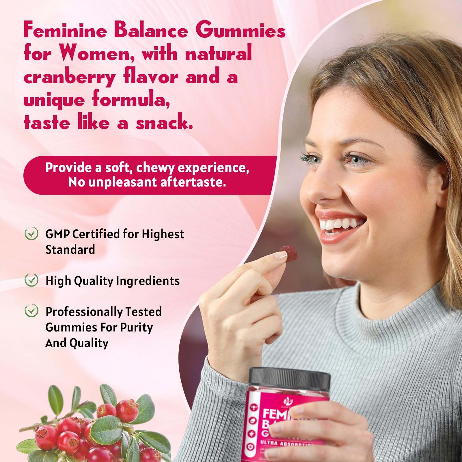 JIANKYTZ (2 Pack) Sugar Free Premium Feminine Balance Gummies for Women - Vaginal Health, Antioxidant, Digestive Health, PH Balance Support, Vaginal Probiotics for Women Gummies, Max Absorption JIANKYTZAu supplements