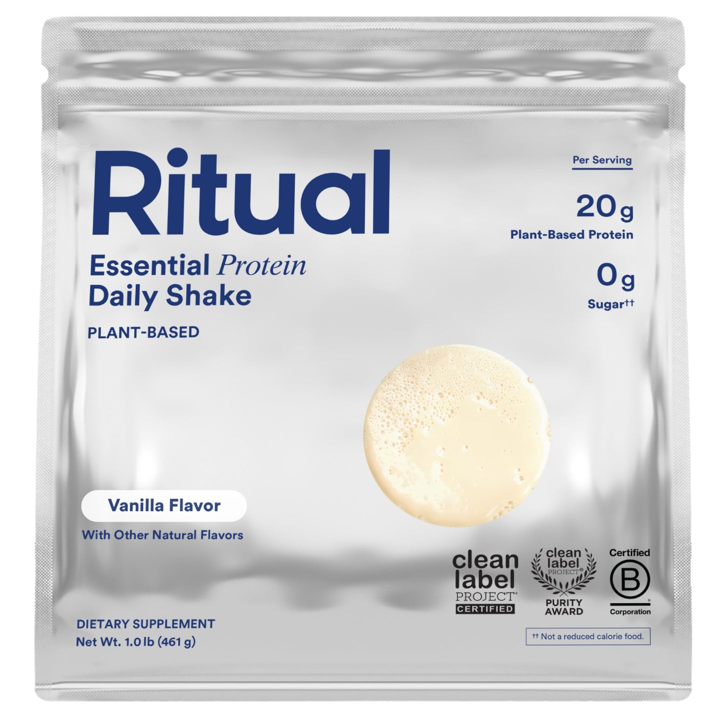 Ritual Pea Protein Powder with BCAA: 20g Organic Vegan Plant-Based Protein from Regenerative Farms in North America, Complete Amino Acid Profile, Gluten Free, Sugar Free‡, Dairy Free, Vanilla, 1 Lbs RitualUS supplements