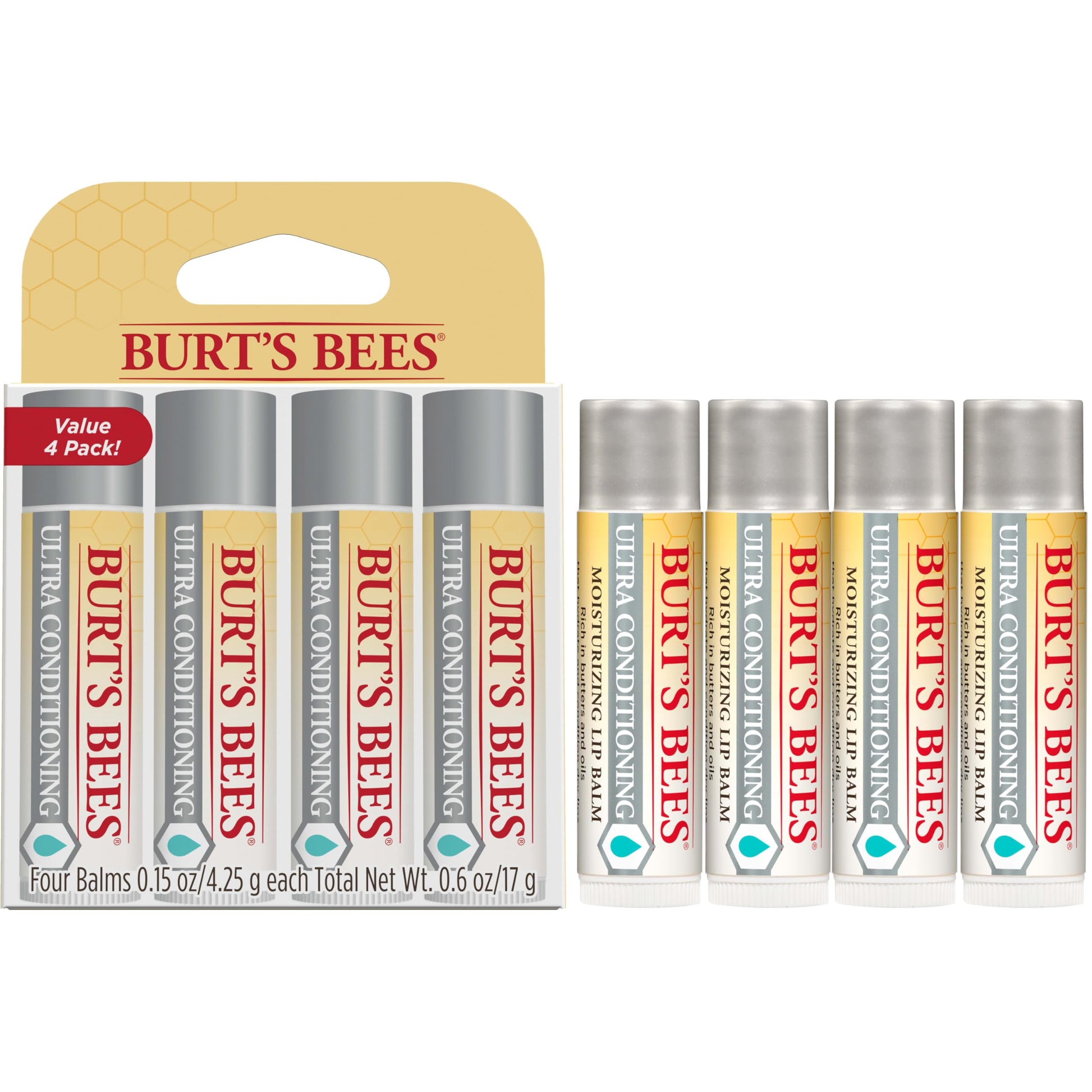 Burt's Bees Easter Basket Stuffers, Balm Bouquet Lip Balm Set, Original Beeswax, Vanilla Bean, Cucumber Mint, Coconut & Pear Pack, Natural Origin Lip Treatment, 4 Tubes, 0.15 oz. Burt's BeesAu supplements