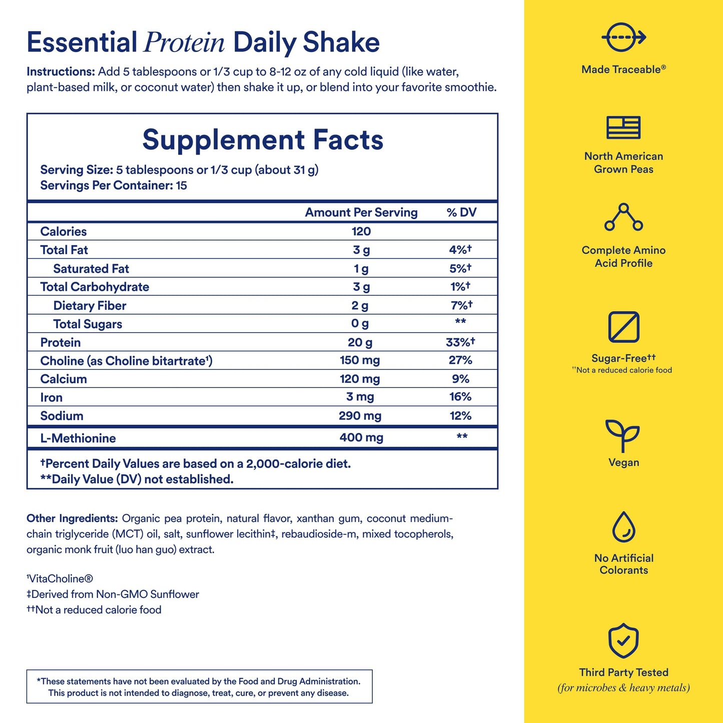 Ritual Pea Protein Powder with BCAA: 20g Organic Vegan Plant-Based Protein from Regenerative Farms in North America, Complete Amino Acid Profile, Gluten Free, Sugar Free‡, Dairy Free, Vanilla, 1 Lbs RitualUS supplements