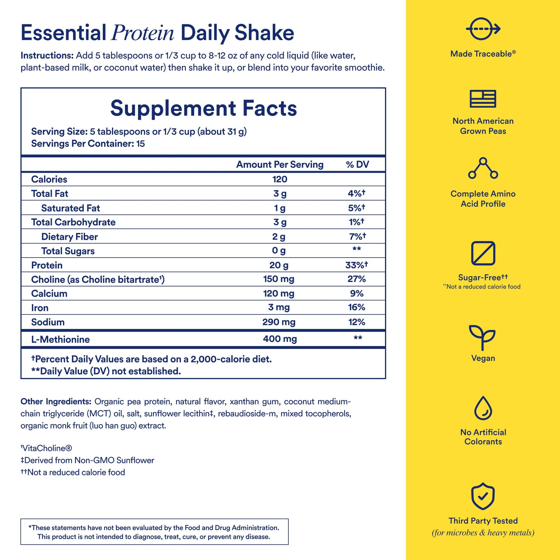 Ritual Pea Protein Powder with BCAA: 20g Organic Vegan Plant-Based Protein from Regenerative Farms in North America, Complete Amino Acid Profile, Gluten Free, Sugar Free‡, Dairy Free, Vanilla, 1 Lbs RitualUS supplements