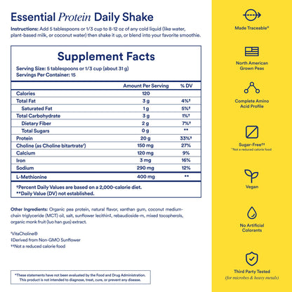 Ritual Pea Protein Powder with BCAA: 20g Organic Vegan Plant-Based Protein from Regenerative Farms in North America, Complete Amino Acid Profile, Gluten Free, Sugar Free‡, Dairy Free, Vanilla, 1 Lbs RitualUS supplements