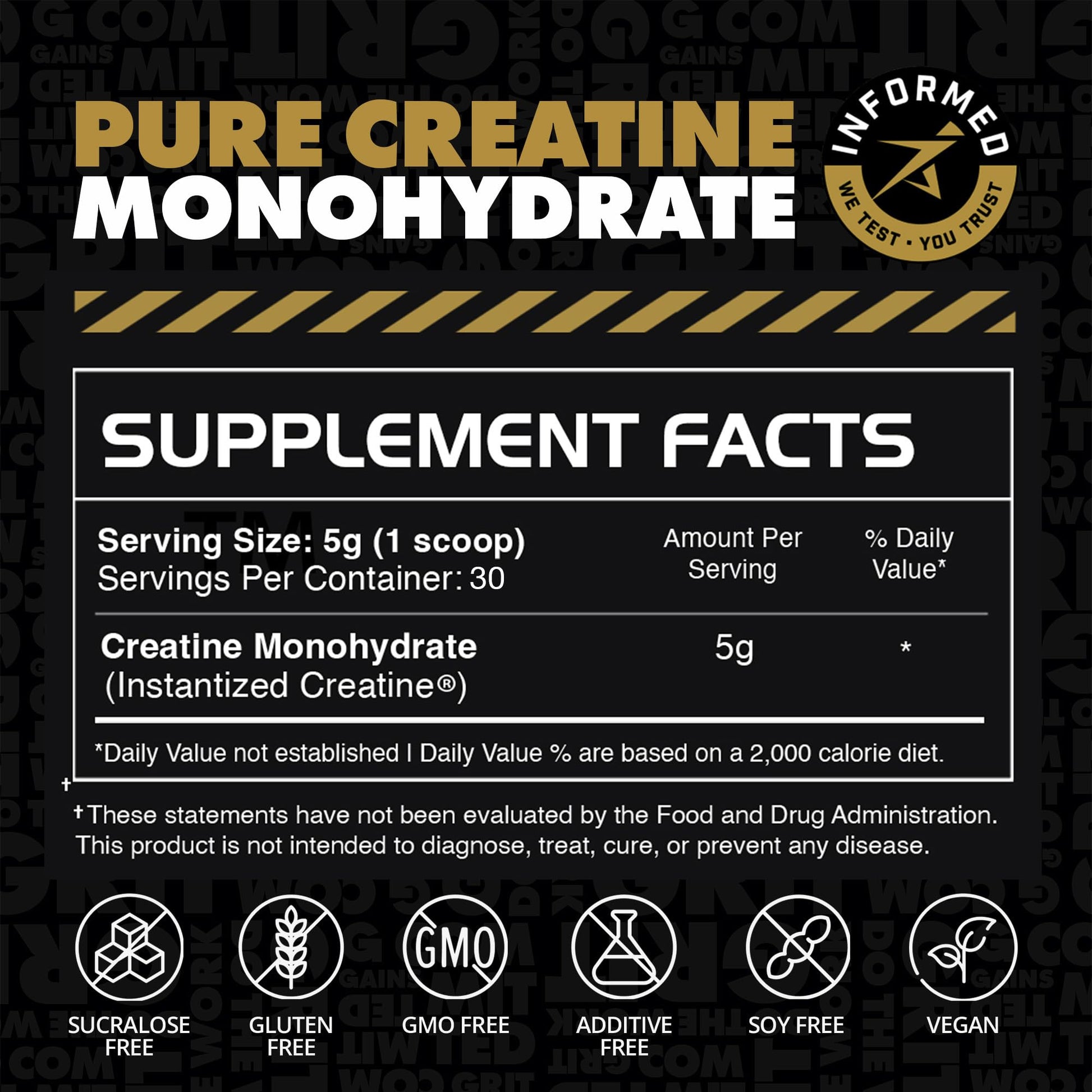 Gains in Bulk Instantized Creatine Monohydrate for Women and Men, Soluble Creatine Powder, Supports Muscle Building, Strength and Performance, Bodybuilding Supplements, Unflavored, 30 Servings GAINS IN BULK GAINSINBULK.COMAu supplements