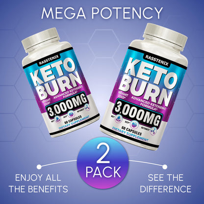 Rasstenix (2 Pack) Keto Pills - Lean Keto Diet Pills - Weight Fat Management Loss RasstenixUS supplements