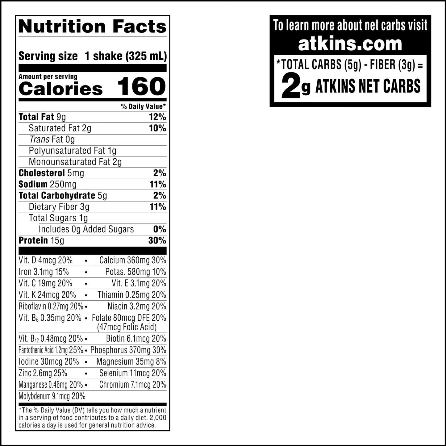 Atkins Milk Chocolate Delight Protein Shake, 15g Protein, Low Glycemic, 2g Net Carb AtkinsUS supplements