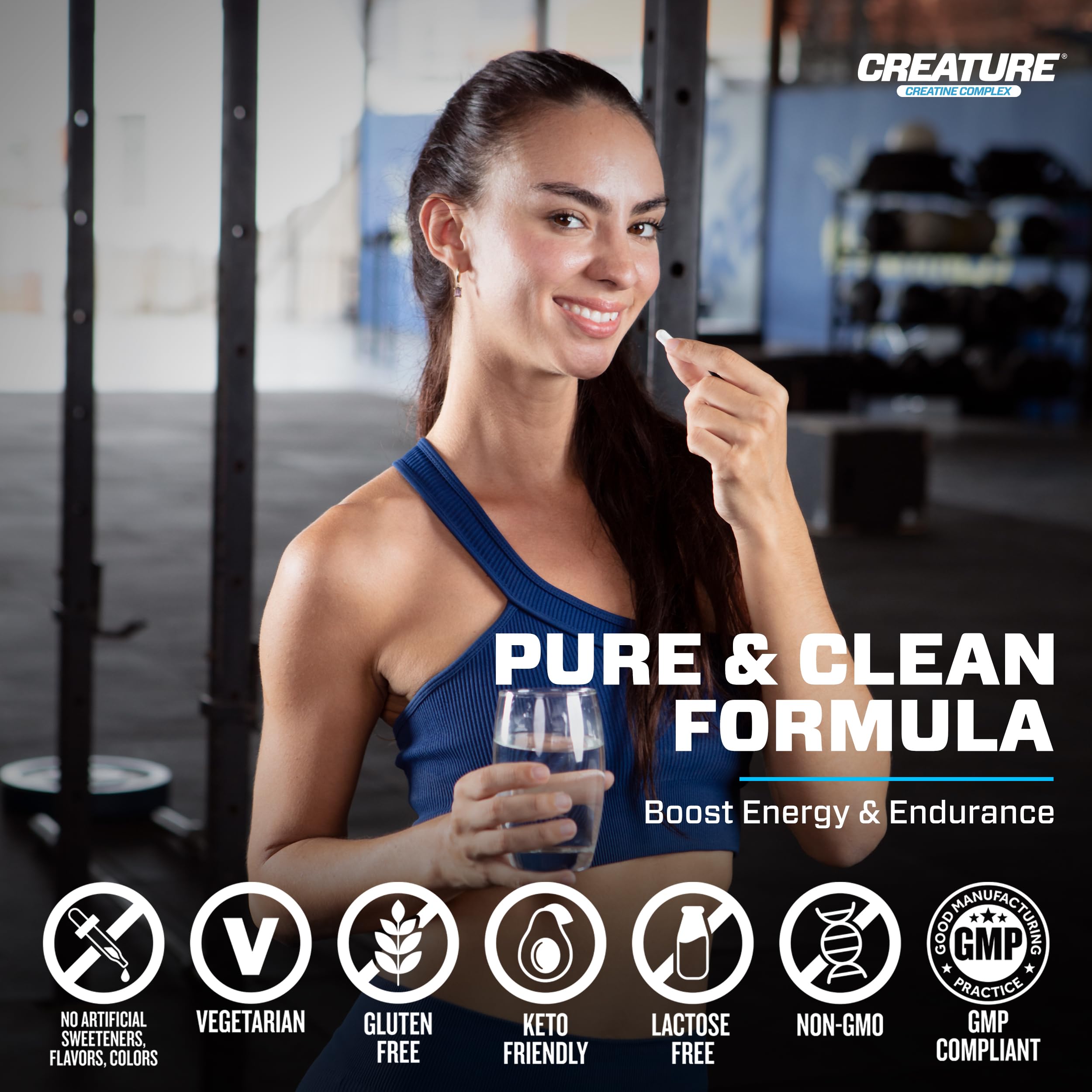 CREATURE® Creatine Complex - Creatine Monohydrate Capsules with 5 Types of Creatine Including Con-Crēt® Creatine HCL, Promotes Muscle, Strength, Endurance, Brain Health, 180 Veggie Caps, 60 Servings CREATUREAu supplements