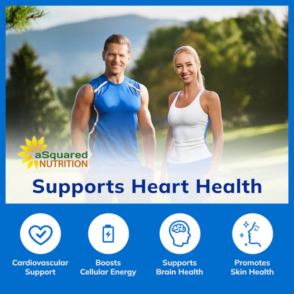 aSquared Nutrition CoQ10 (400mg Max Strength, 200 Capsules) - High Absorption Vegan Coenzyme Q10 Powder - Ubiquinone Supplement Pills, Extra Antioxidant CO Q-10 aSquared NutritionUS supplements