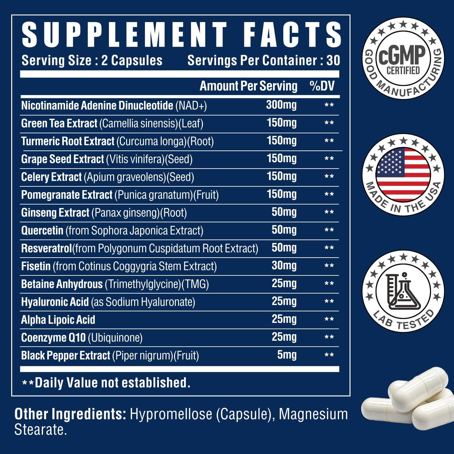 NAD+ Supplement-NMN Upgrade Alternative,NAD Resveratrol Supplement 15-in-1 CoQ10 for Man & Women–Third-Party Tested(Made & Tested in USA).Supports Cellular Energy,Healthy Aging-Non-GMO - 60 Capsules NUTRI POTENTIAAu supplements