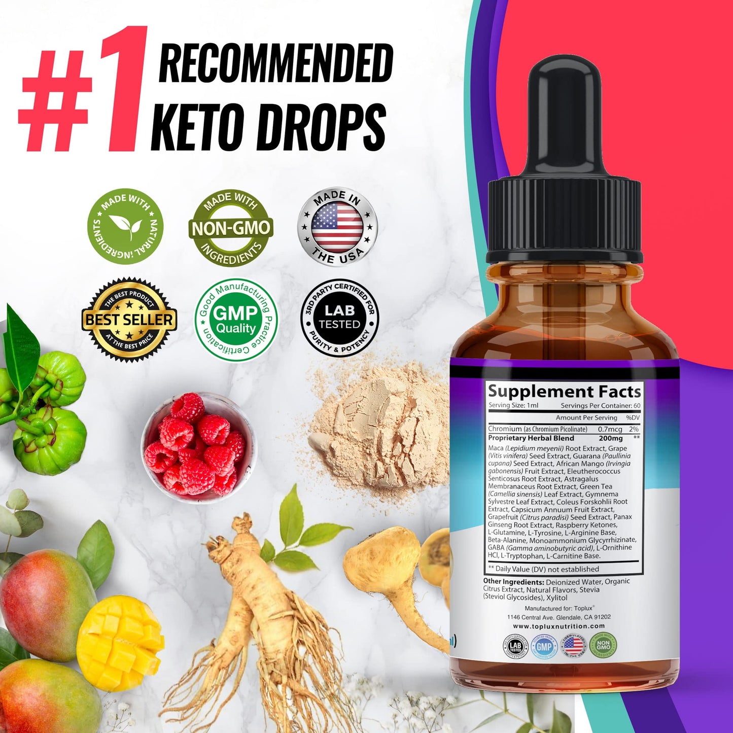 Keto Diet Drops Weight Loss Ketogenic Supplement - Premium Fat Burner Formula TopluxUS supplements