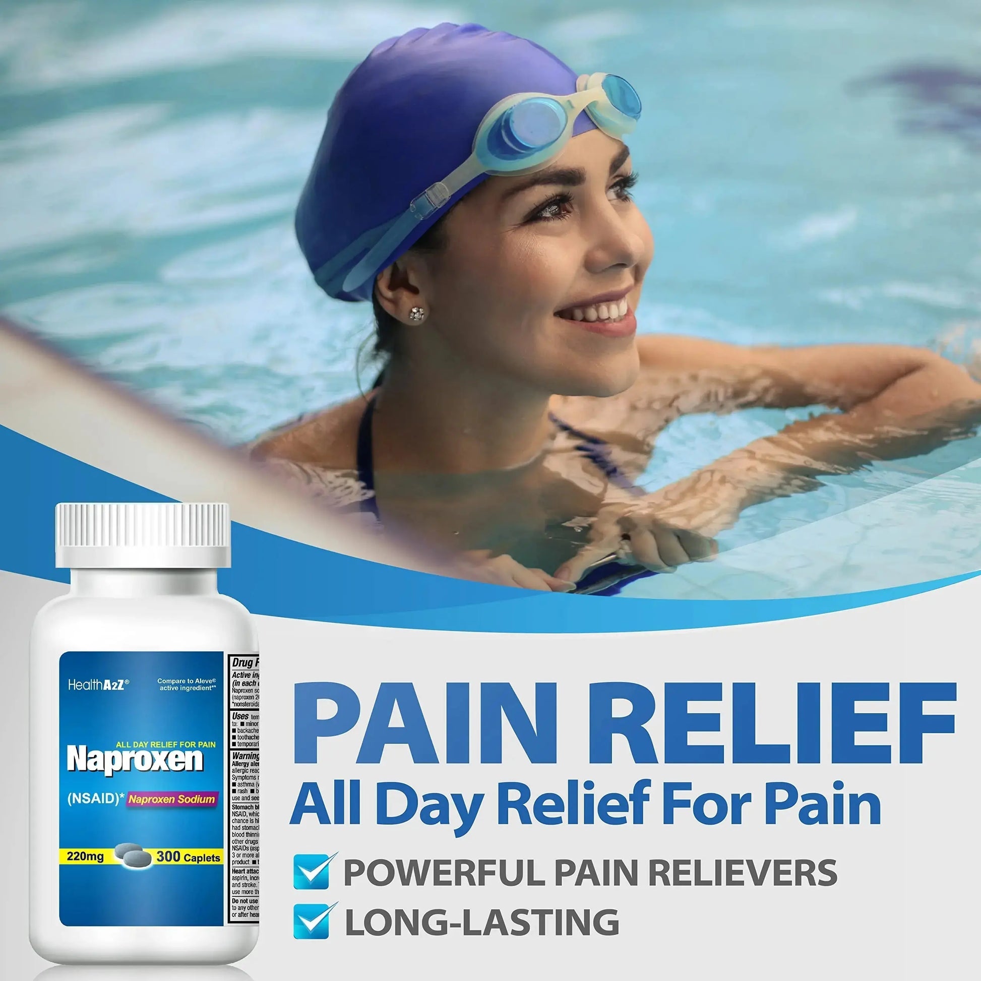 HealthA2Z® Naproxen Sodium 220mg | 300 Caplets | NSAID | Pain Reliever & Fever Reducer HealthA2ZAu supplements